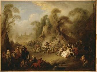 Une fête champêtre. Réjouissance de soldats (Jean-Baptiste Pater) - Muzeo.com