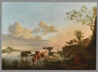 Vaches, moutons, chèvres et chevaux au pâturage (Jacob van Stry) - Muzeo.com