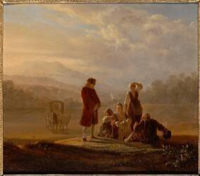 Voltaire et les paysans de Ferney (Jean Huber) - Muzeo.com