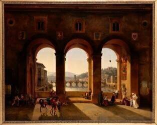 Vue de Florence, Ponte-Vecchio (Lancelot-Théodore Turpin de...) - Muzeo.com