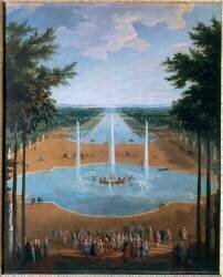 Vue du bassin d'Apollon et du Grand Canal de Versailles en 1713 (Pierre Denis Martin) - Muzeo.com