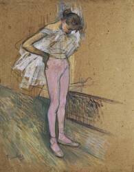A Dancer adjusting her Leotard (Henri de Toulouse-Lautrec) - Muzeo.com