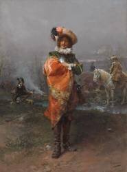 A Gentleman in a Cloak (Cesare-Auguste Detti) - Muzeo.com