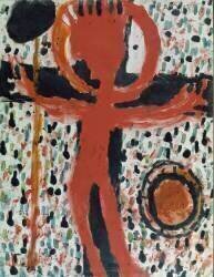 A glass panel Christ (Louis Soutter) - Muzeo.com