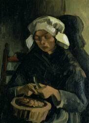 A Peasant from Neunen Peeling Potatoes (Vincent van Gogh) - Muzeo.com