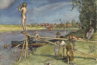 A Pleasant Bathing Place (Carl Larsson) - Muzeo.com