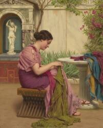 A Stitch is Free (John William Godward) - Muzeo.com