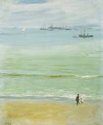 A Young Woman Pushing a Baby in a Pram (John Lavery) - Muzeo.com