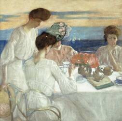Afternoon Tea on the Terrace (Frederick Carl Frieseke) - Muzeo.com