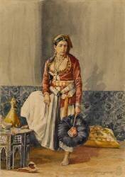 Algerian Moorish in interior costume (Emile Marquette) - Muzeo.com