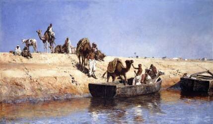 An Embarkment of Camels on the Beach at Sale (Edwin Lord Weeks) - Muzeo.com