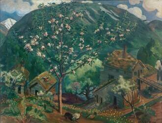 Apple tree in bloom (Nikolai Astrup) - Muzeo.com