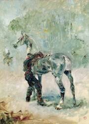 Artilleryman Saddling his Horse (Henri de Toulouse-Lautrec) - Muzeo.com