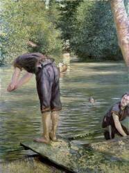 Bathers on the Balks of the Yerres (Gustave Caillebotte) - Muzeo.com