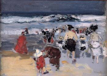 Beach at Biarritz (Joaquin Sorolla y Bastida) - Muzeo.com