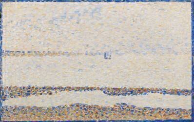 Beach at Gravelines, 1890 (oil on panel) (Georges Seurat) - Muzeo.com