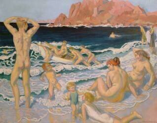 Beach Scene with a Boat (Maurice Denis) - Muzeo.com