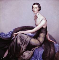 Blue portrait of a seated lady (Nestor de la Torre) - Muzeo.com