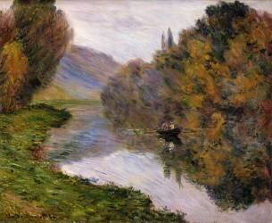 Boat on the Seine near Jeufosse (Claude Monet) - Muzeo.com