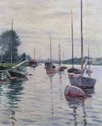 Boats Anchored on the Seine (Gustave Caillebotte) - Muzeo.com