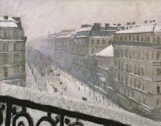Boulevard Haussmann in the Snow (Gustave Caillebotte) - Muzeo.com