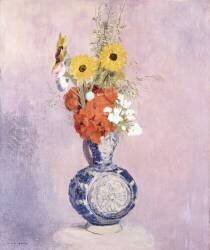 Bouquet of Flowers in a Blue Vase (Odilon Redon) - Muzeo.com