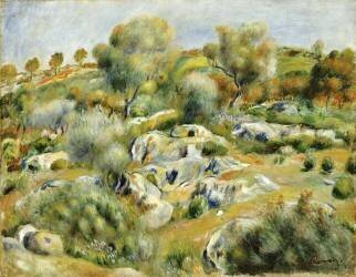 Brittany Landscape with Trees and Rocks (Auguste Renoir) - Muzeo.com