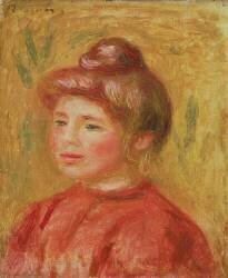 Bust of Woman in Red (Auguste Renoir) - Muzeo.com