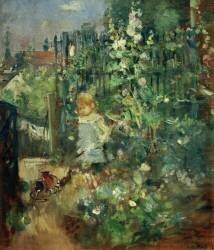 Child in the hollyhocks (Berthe Morisot) - Muzeo.com