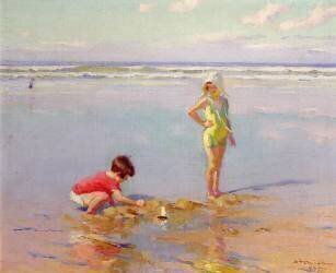 Children on the Beach (Charles Atamian) - Muzeo.com