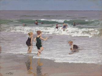 Children Playing in Surf (Edward Henry Potthast) - Muzeo.com