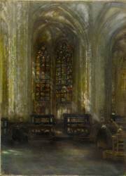 Church interior (St. Peter's in Leuven) (Alfred Delaunois) - Muzeo.com