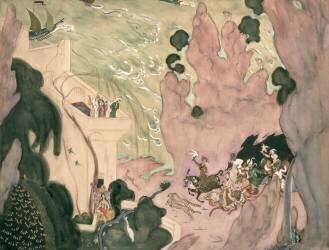 Curtain design for Nikolai Rimski-Korsakov's ballet 'Sheherezade' (Valentin Serov) - Muzeo.com