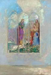 Devotion near a red bush (Odilon Redon) - Muzeo.com