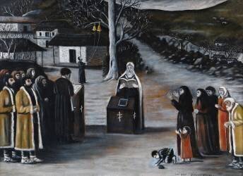 Divine Service in the Village (Niko Pirosmani) - Muzeo.com