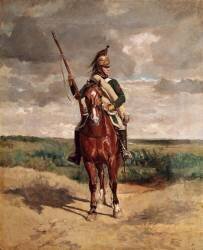 Dragon en vedette dans la campagne (Jean-Louis-Ernest Meissonier) - Muzeo.com