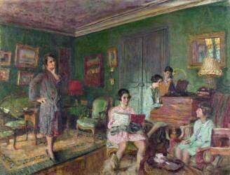 Edouard Vuillard, Madame André Wormser and her children (Edouard Vuillard) - Muzeo.com