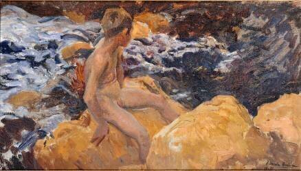 Enfant au bord de la mer (Joaquin Sorolla y Bastida) - Muzeo.com