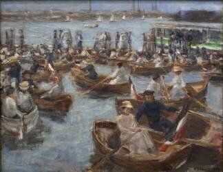 Evening at the Fahrhaus in Uhlenhorster (Max Liebermann) - Muzeo.com