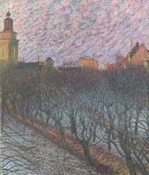 Evening Sun over Maria Magdalena Church Stockholm (Nils Kreuger) - Muzeo.com
