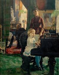 Family portrait of the mathematician E.R. Neovius (Akseli Gallen-Kallela) - Muzeo.com