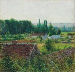 Farmhouses in Giverny (John Leslie Breck) - Muzeo.com