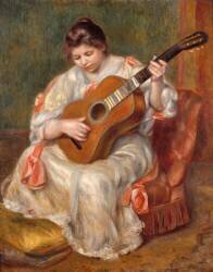 Femme jouant de la guitare (Auguste Renoir) - Muzeo.com