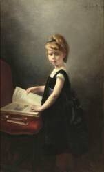 Fillette feuilletant un livre (Albert Besnard) - Muzeo.com