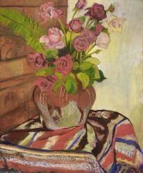 Flower vase and oriental carpet (Suzanne Valadon) - Muzeo.com
