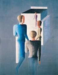 Four Figures and a Cube (Oskar Schlemmer) - Muzeo.com