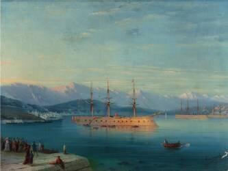 French Ships Departing the Black Sea 1871 (Ivan Aivazovsky) - Muzeo.com