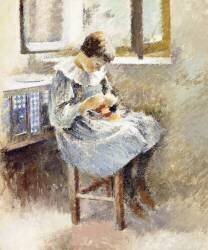 Girl Sewing (Theodore Robinson) - Muzeo.com