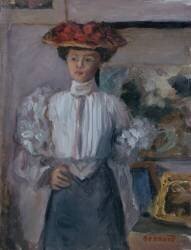 Girl with a Hat (Pierre Bonnard) - Muzeo.com