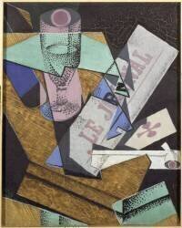 Glass and Newspaper (Juan Gris) - Muzeo.com